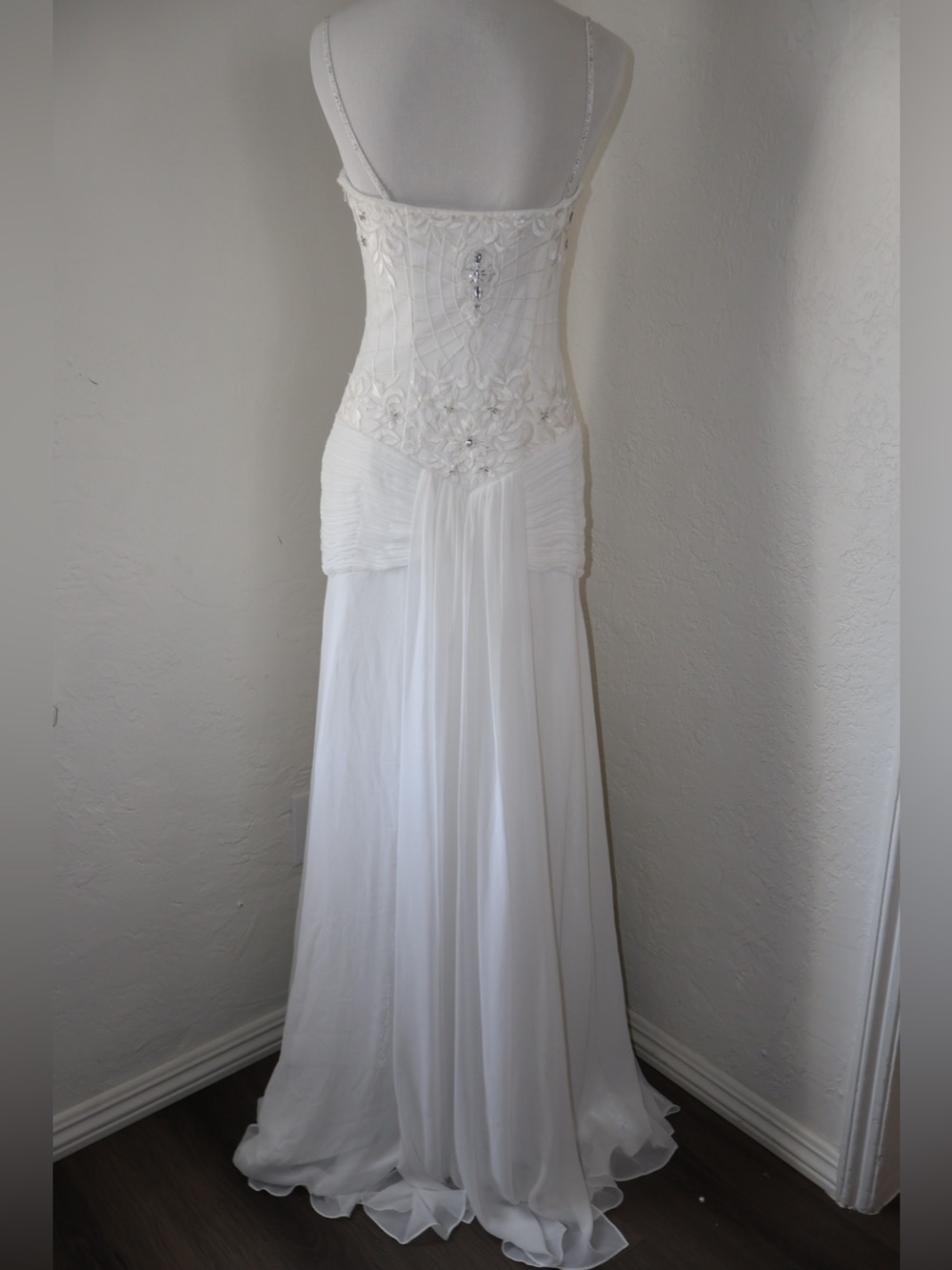 sue wong ivory beaded corset evening gown vintage y2k dress size 2 - Picture 11 of 17